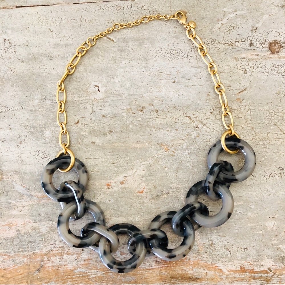 J. Crew Gold and Black Link Necklace
